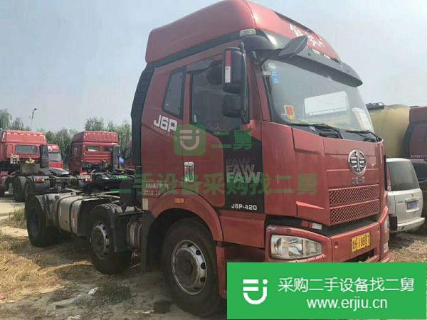 出售二手15年解放J6雙導(dǎo)向牽引車420馬力國四車