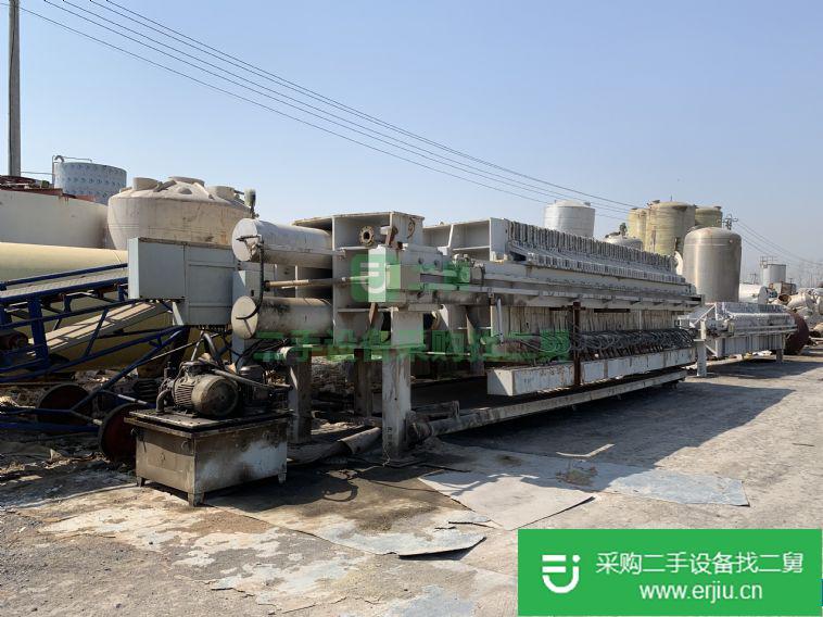出售二手暗流反沖洗300平方隔膜壓濾機