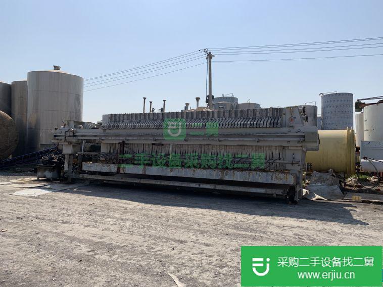 出售二手暗流反沖洗300平方隔膜壓濾機
