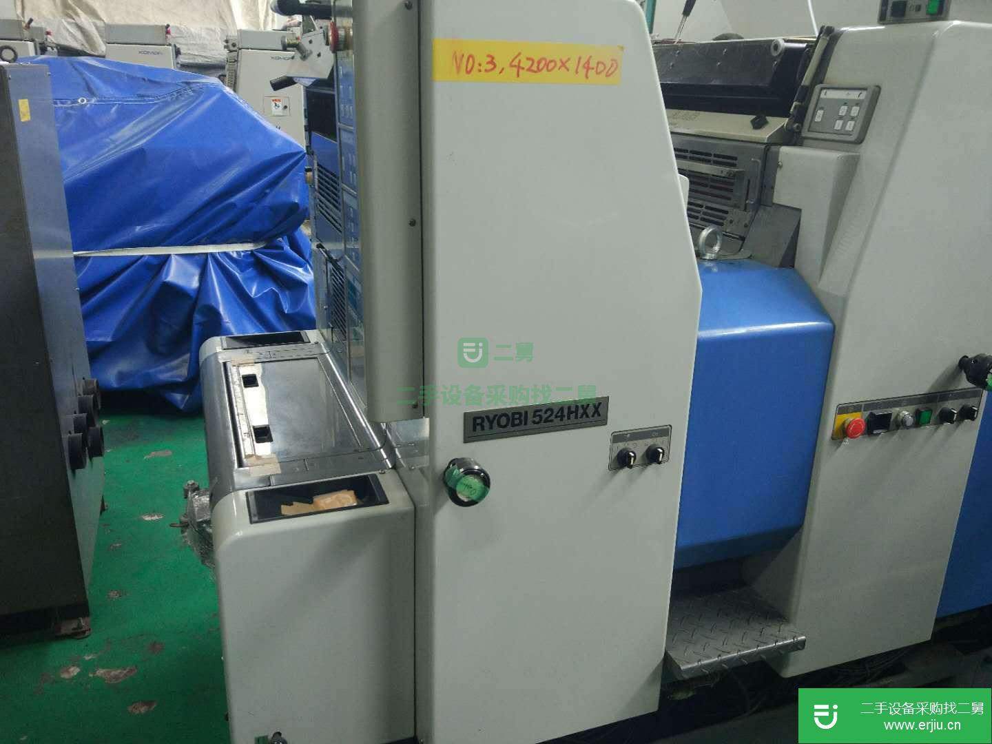 日本原裝進口良明利優比524HXX+L 六開四色加上光二手膠印機