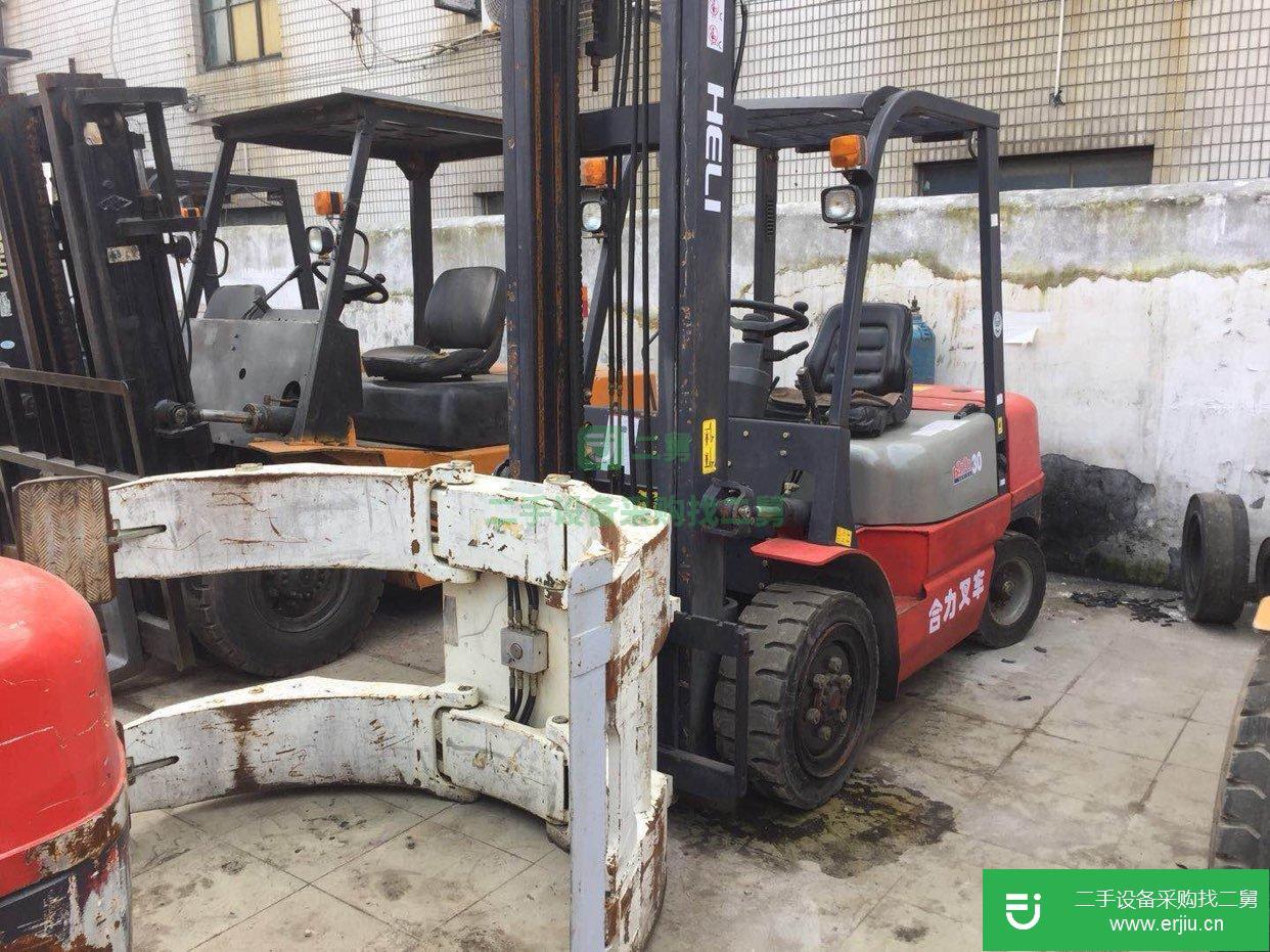 出售二手4米圓夾包合力柴油叉車