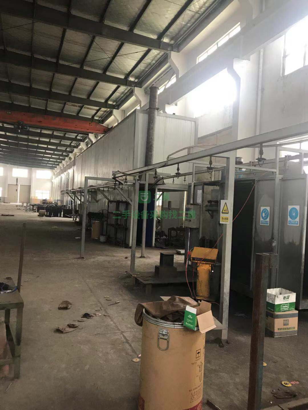 二手懸掛式拋丸機(jī)帶噴涂流水線一整套