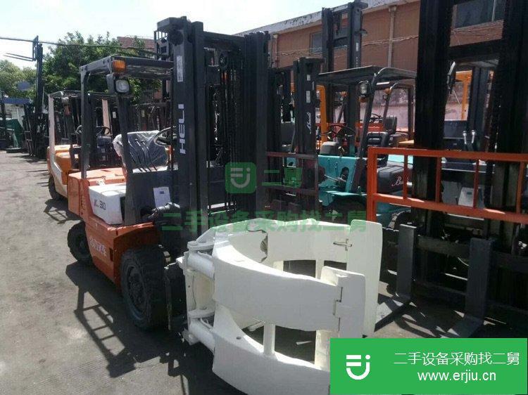 二手3噸包夾叉車(chē)，合力3噸叉車(chē)舉高3米全新國(guó)產(chǎn)夾子便宜出