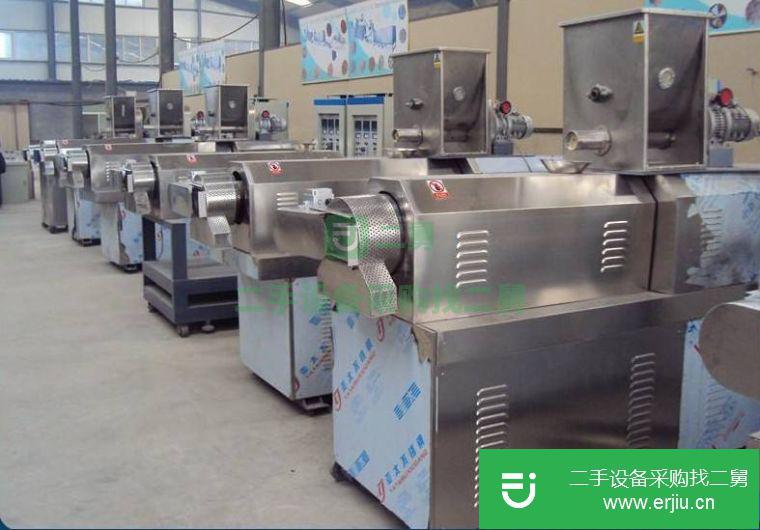 二手雙螺桿膨化機寵物飼料生產設備轉讓