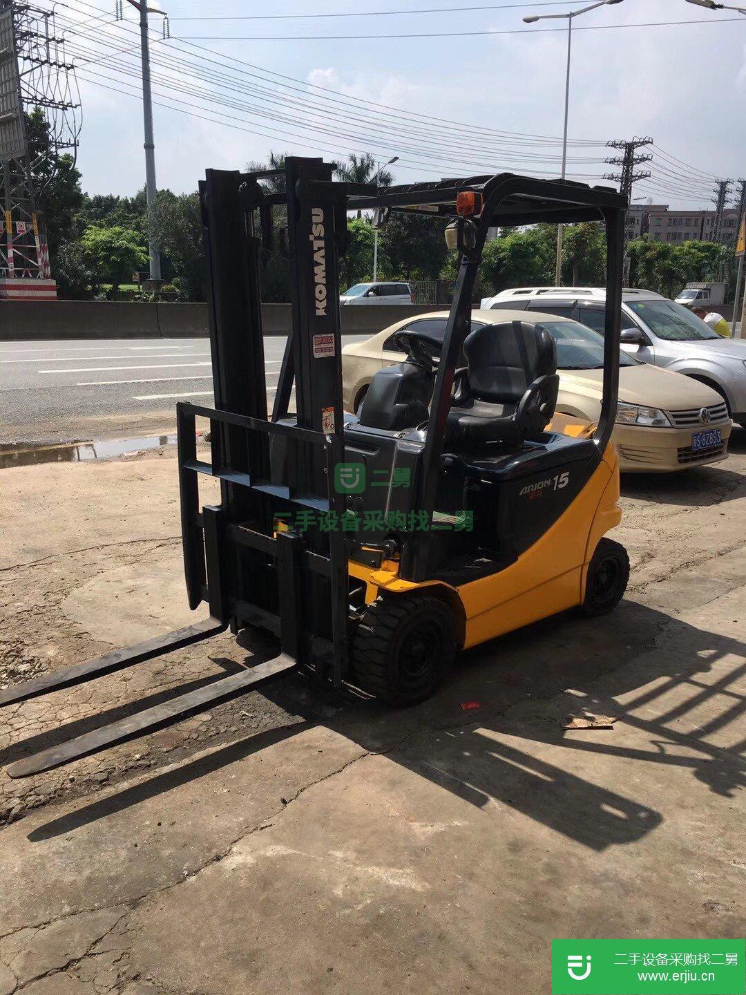 進口二手1.5噸小松電動叉車，可上牌倉庫二手叉車無污染