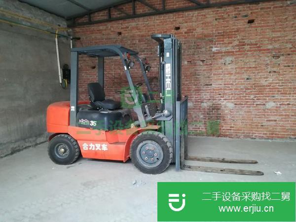 急轉9成新合力3.5噸叉車一臺 三級門架升高4.5米