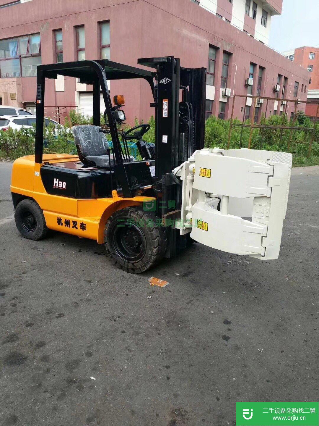二手3噸紙卷夾包叉車，二手杭州3.5噸柴油包夾叉車