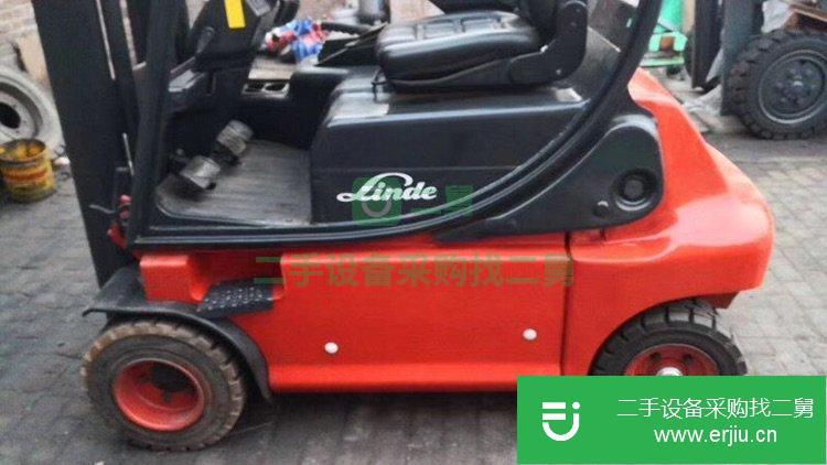 二手林德2噸電動叉車，三節門架升高4.7米帶中鋼側移二手叉車