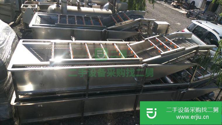 轉讓:低價出售9.9成新304不銹鋼氣泡清洗機 蔬菜超聲波清洗機1.5米毛滾清洗機