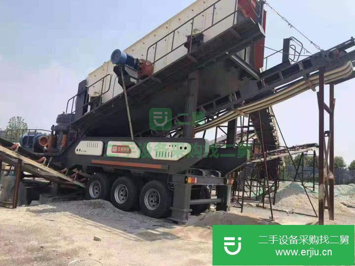 二手顎破+圓錐移動式破碎站出售