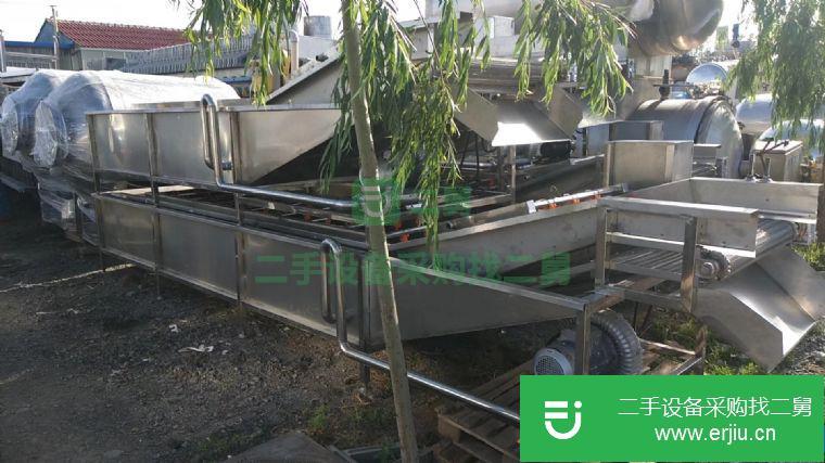 轉讓:低價出售9.9成新304不銹鋼氣泡清洗機 蔬菜超聲波清洗機1.5米毛滾清洗機