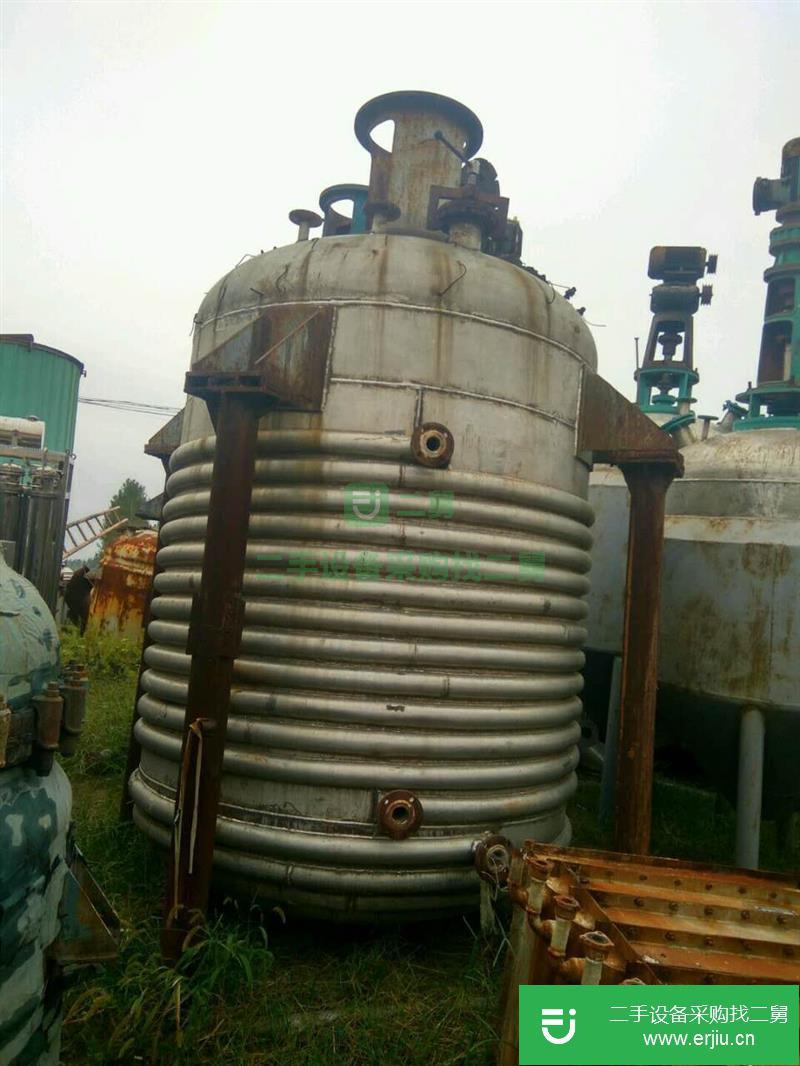 出售二手外加套不銹鋼反應釜2噸/5噸