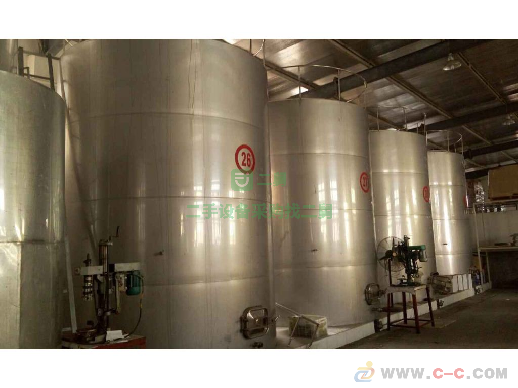 9成新轉讓不銹鋼發酵罐二手啤酒發酵罐多物料混合攪拌配液發酵罐配套50山東省濟寧市