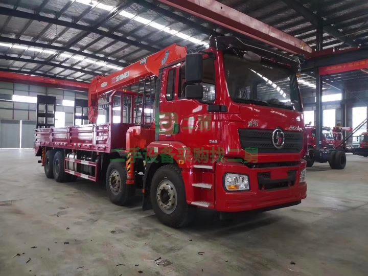 急售9成新二手陜汽德龍配石煤14頓隨車吊