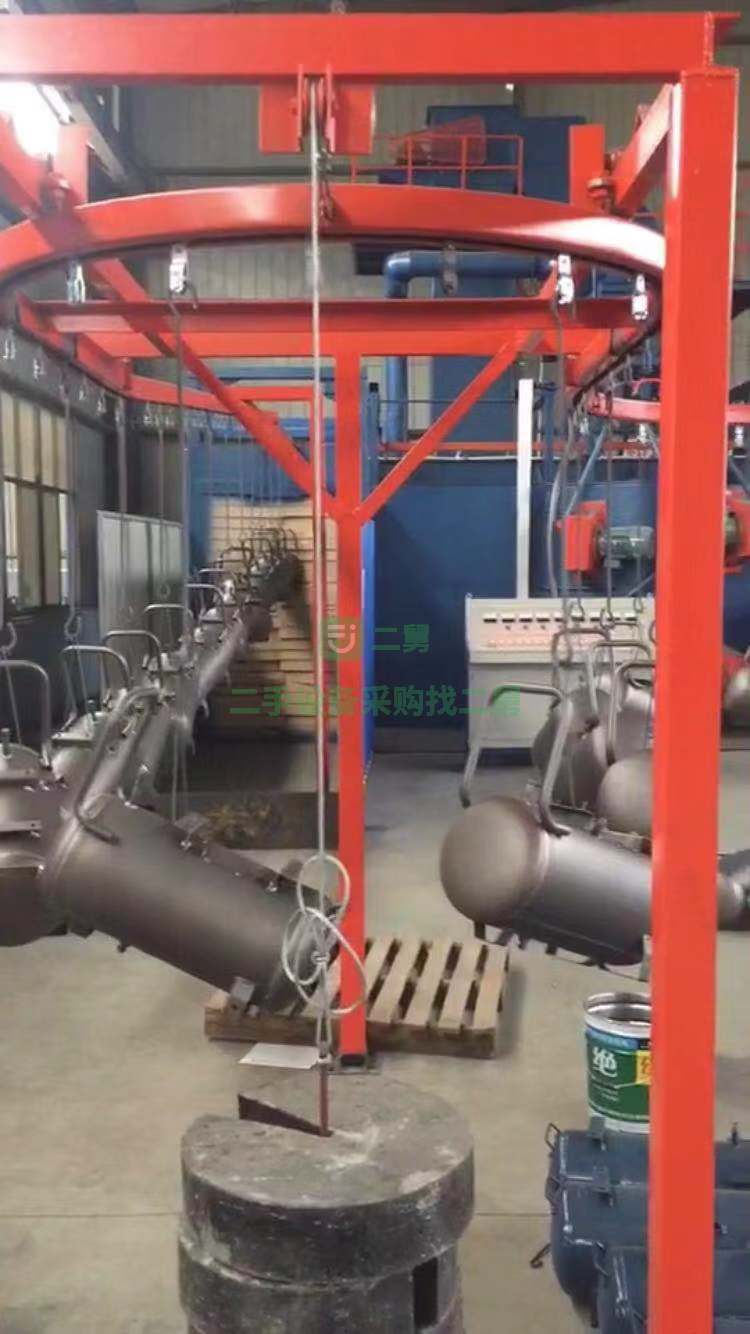 急售9成新旋鏈流水線拋丸機門口尺寸1.8X2.5，?8個11千瓦拋頭江蘇省蘇州市