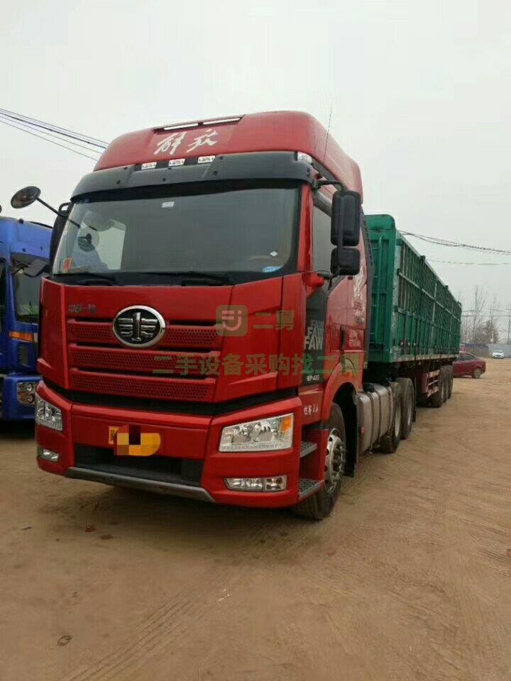 急售9成新牽引車一汽解放J6p，420馬力，雙驅輕體，國五