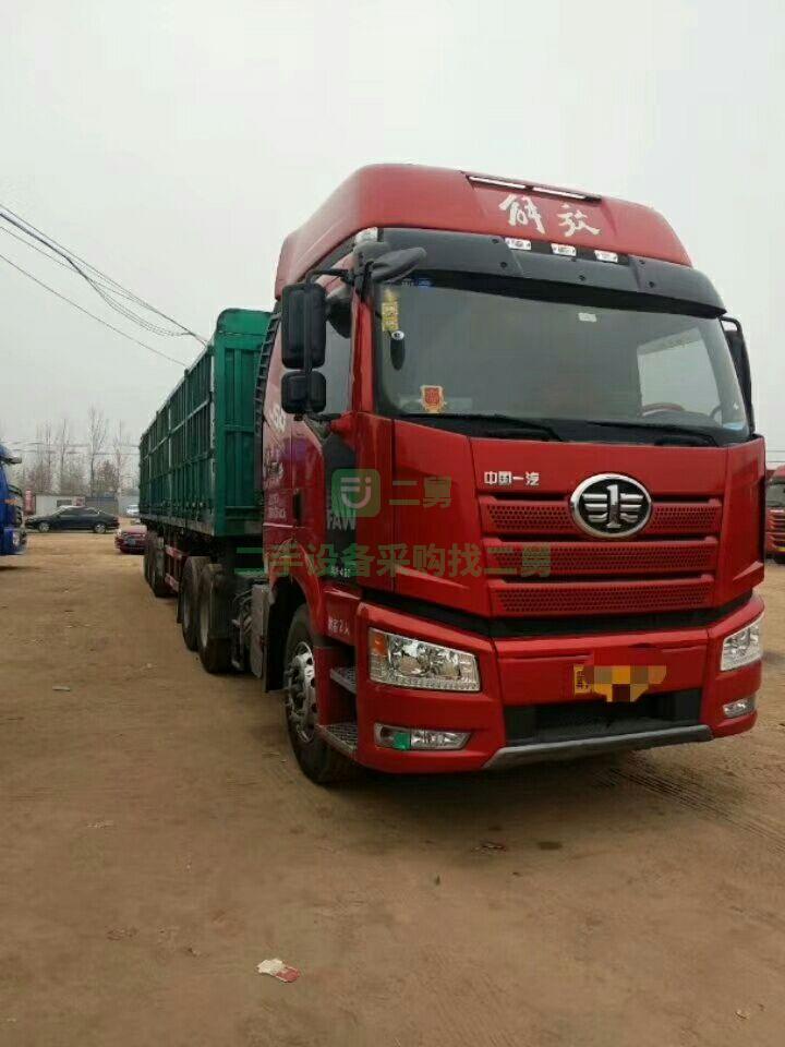 急售9成新牽引車一汽解放J6p，420馬力，雙驅輕體，國五