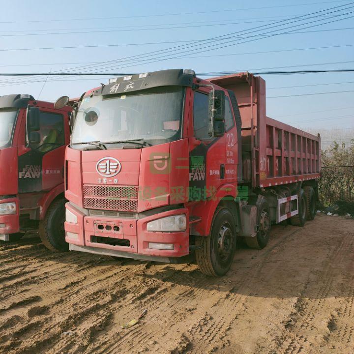 急售9成新自卸車二手解放J6 翻斗自卸車輕量化前四后八自卸車