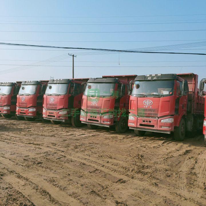 急售9成新自卸車二手解放J6 翻斗自卸車輕量化前四后八自卸車