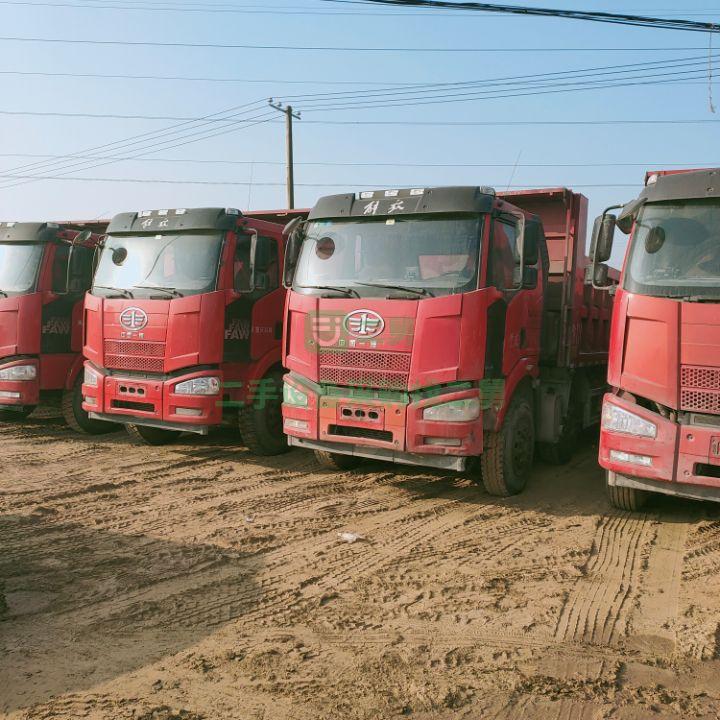 急售9成新自卸車二手解放J6 翻斗自卸車輕量化前四后八自卸車