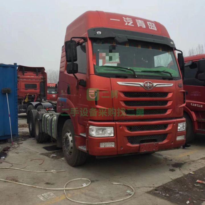 二手國五解放天V半掛牽引車頭雙驅輕體，濰柴，430馬力，