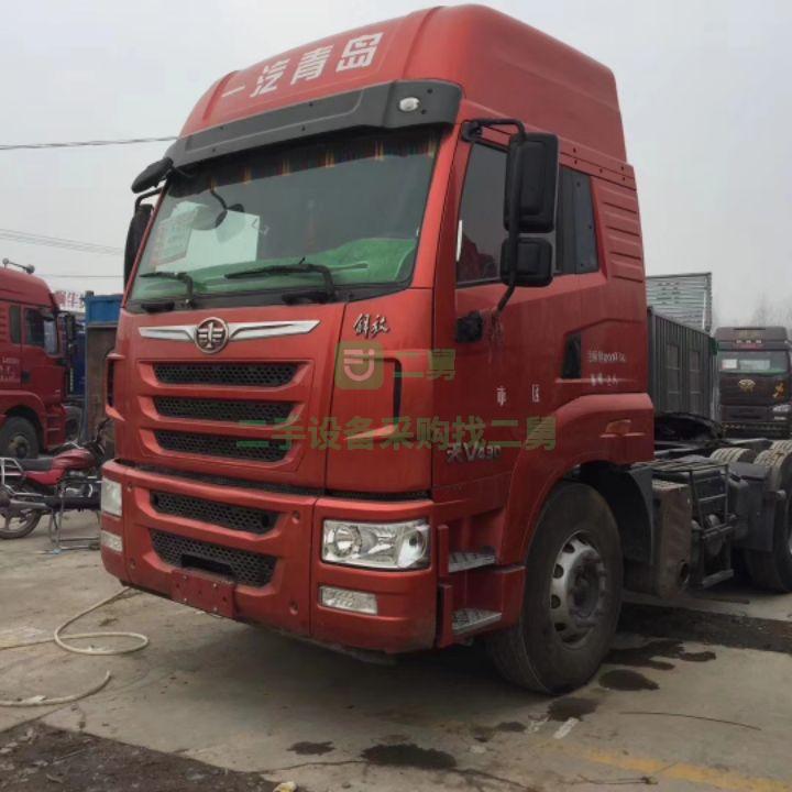 二手國五解放天V半掛牽引車頭雙驅輕體，濰柴，430馬力，