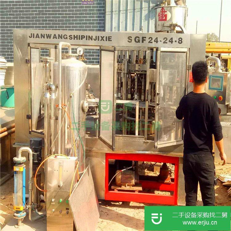 二手三合一灌裝機 24頭 18頭不銹鋼直線灌裝機