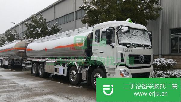 轉(zhuǎn)讓東風天龍前四后八核載20噸鋁合金運油車空氣懸掛油罐車