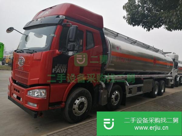 轉讓解放前四后八油罐車 31.6方汽油鋁合金運油車