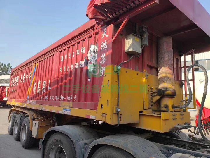 出售半掛車(chē) 19年平板后翻自卸 不銹鋼底板 電動(dòng)篷布 手續(xù)齊全