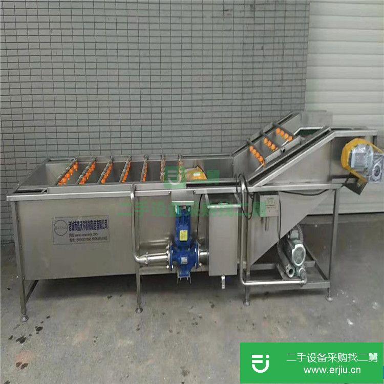 轉讓:出售二手1.5米蔬菜毛輥清洗機不銹鋼氣泡清洗機全自動水果氣泡清洗機網帶烘干機
