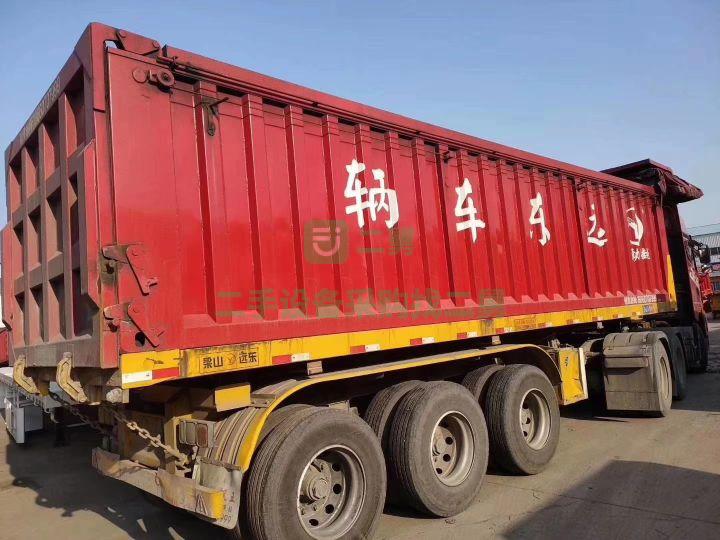 出售半掛車(chē) 19年平板后翻自卸 不銹鋼底板 電動(dòng)篷布 手續(xù)齊全