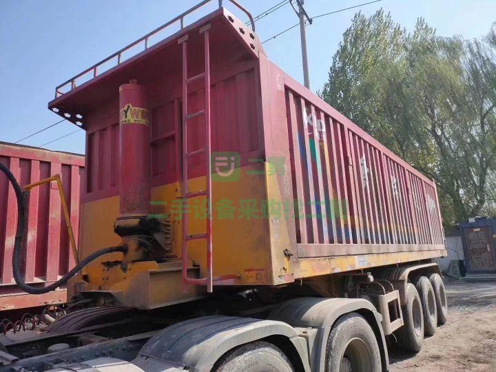 出售半掛車(chē) 19年平板后翻自卸 不銹鋼底板 電動(dòng)篷布 手續(xù)齊全