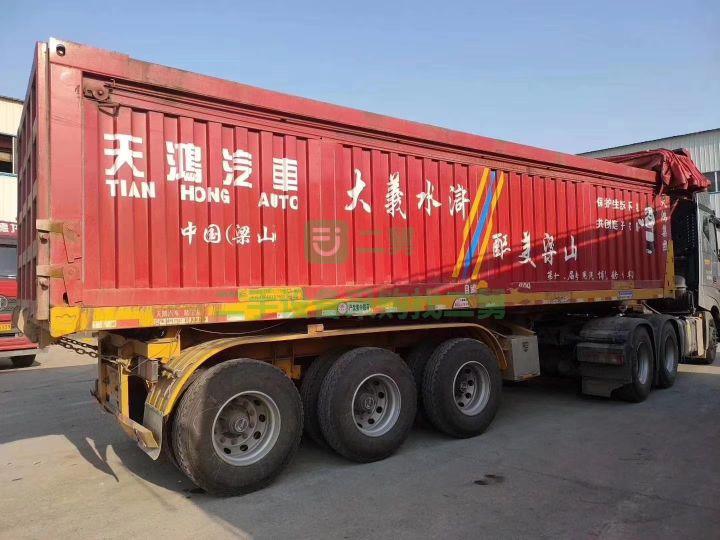 出售半掛車(chē) 19年平板后翻自卸 不銹鋼底板 電動(dòng)篷布 手續(xù)齊全