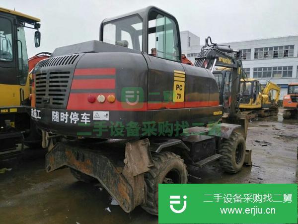 轉讓二手八成新小輪胎挖掘機
