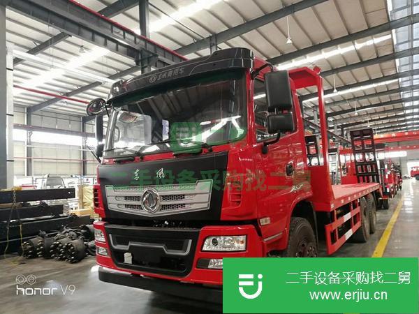 轉讓二手的東風后八輪平板車   挖機運輸車