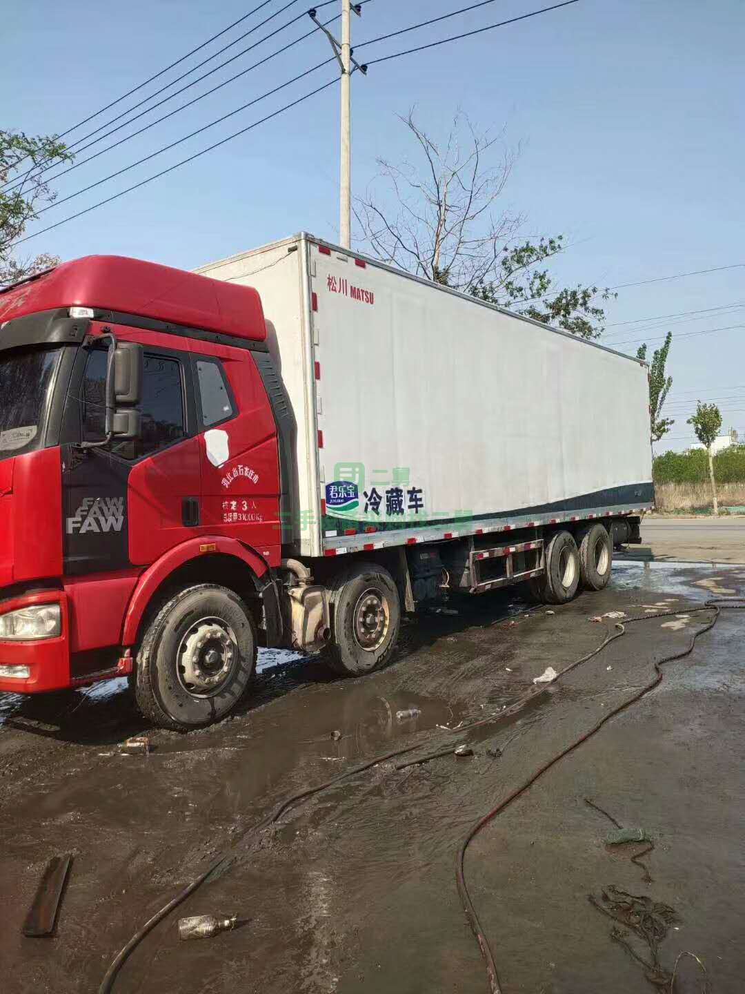 出售東風天錦6.8米高欄冷藏車，四缸八速180馬力