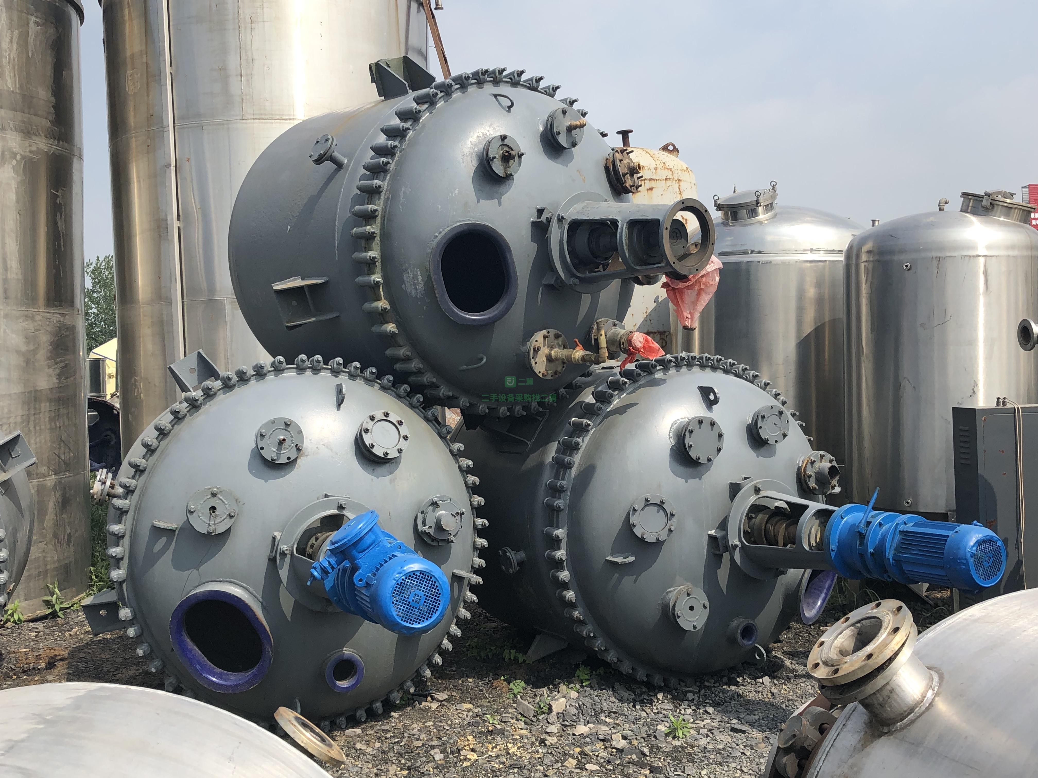 低價對外出售二手500L-10000L搪瓷反應釜 不銹鋼反應釜 不銹鋼冷凝器
