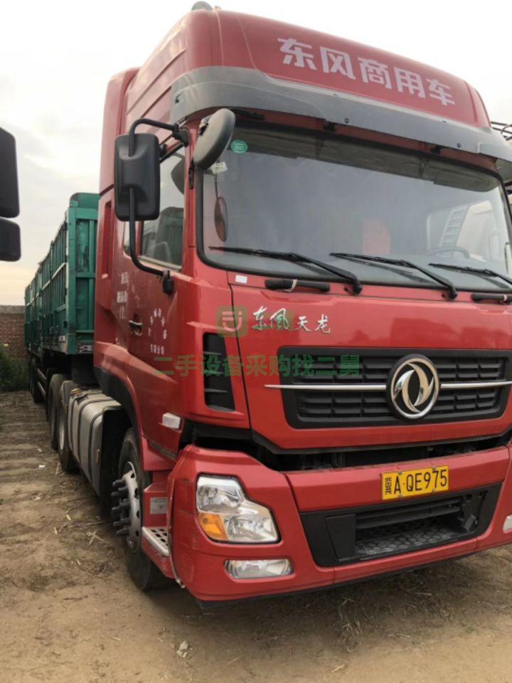 出售一年整東風天龍450雙驅牽引車  帶全保險