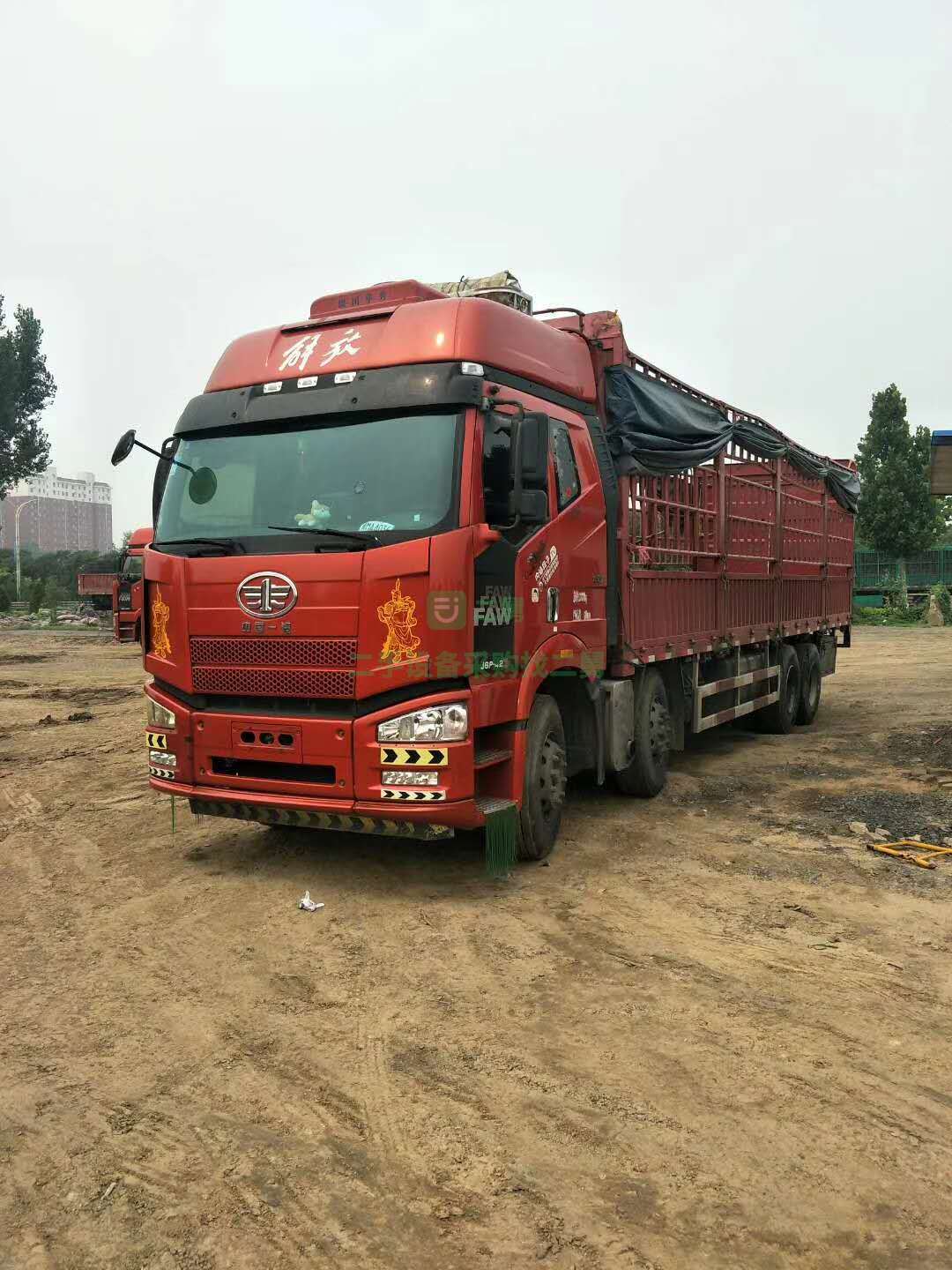 出售解放420前四后八綠通版高欄貨車