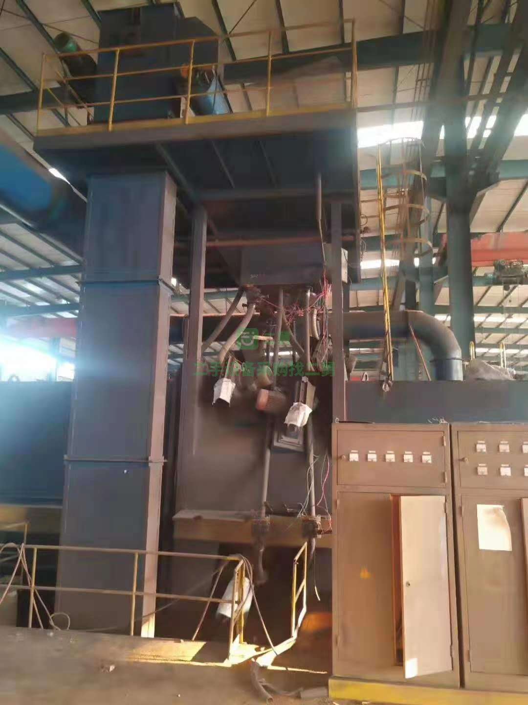 處理青島雙星產通過式拋丸機，設備開口3米寬*1.5米高，12個7.5KW拋頭