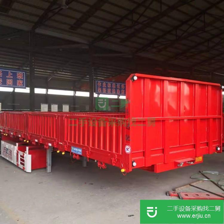 山東出售二手平板側翻自卸半掛車