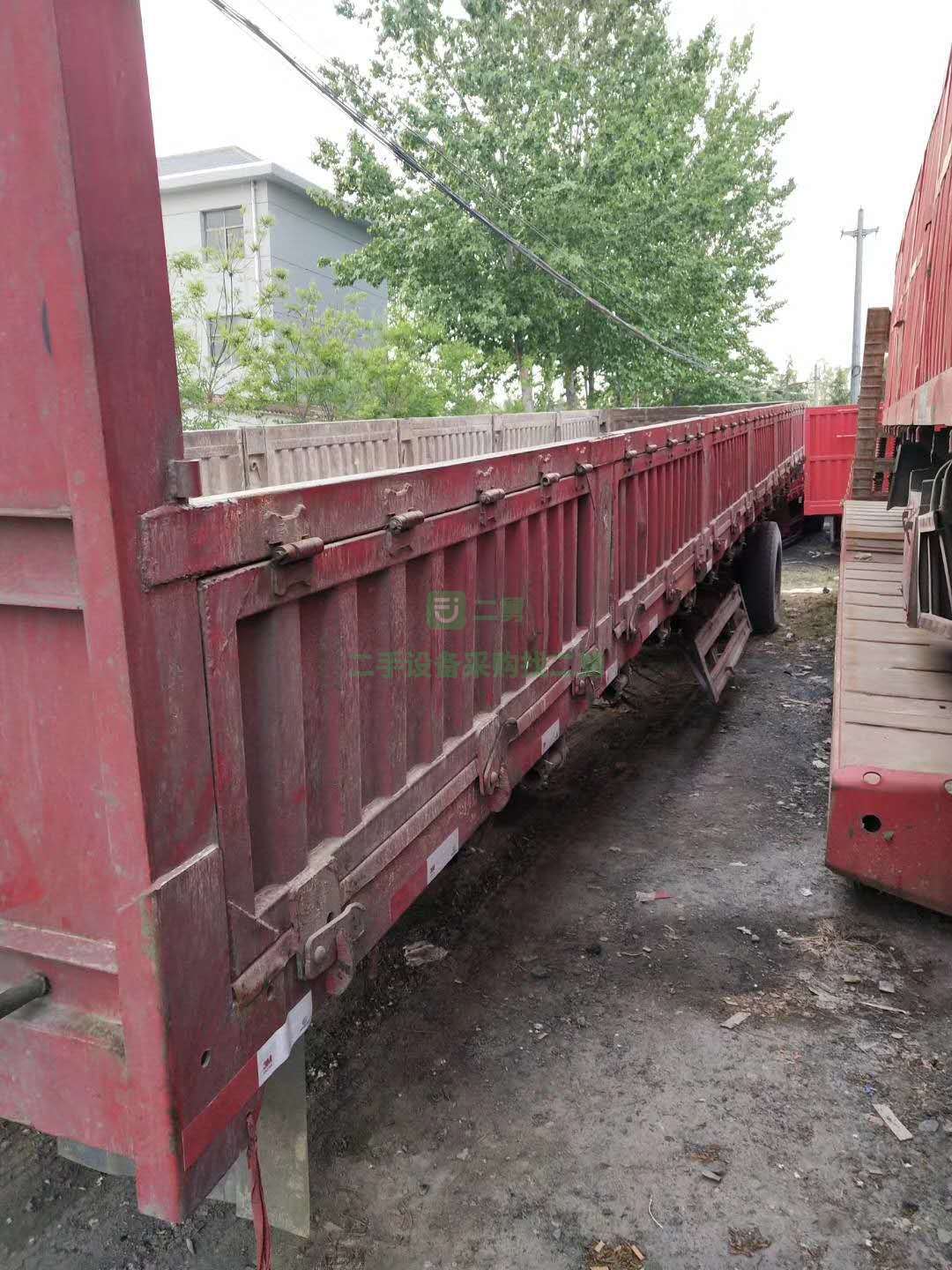 山東出售二手9米后翻半掛車 集裝箱后翻自卸車