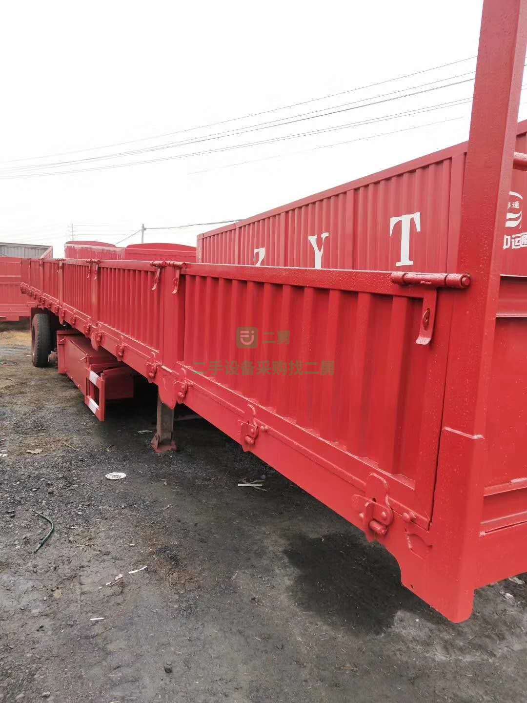 山東出售二手9米后翻半掛車 集裝箱后翻自卸車