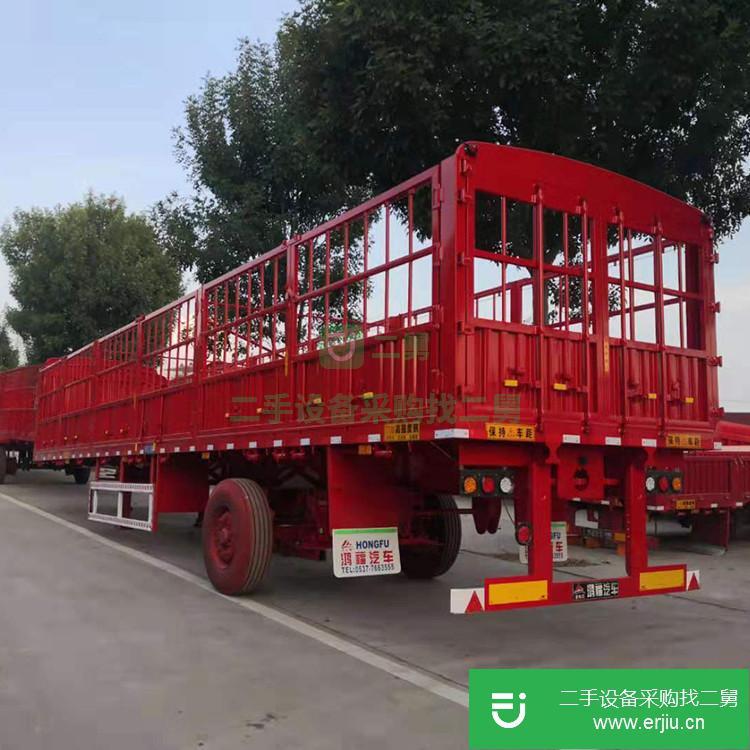 山東出售二手平板倉欄半掛車