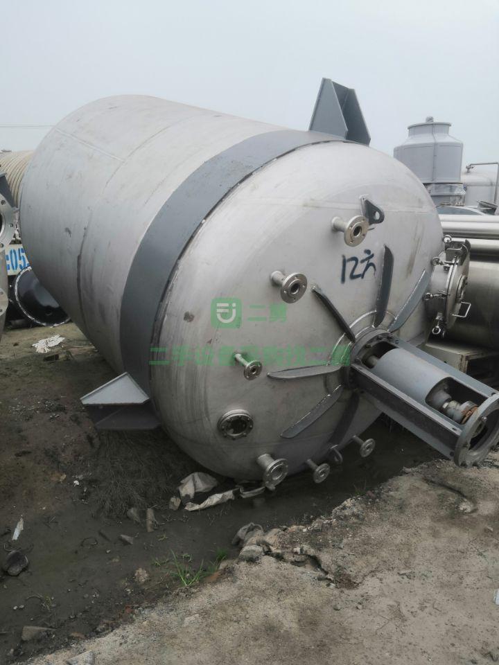 山東出售二手2噸12方不銹鋼反應釜
