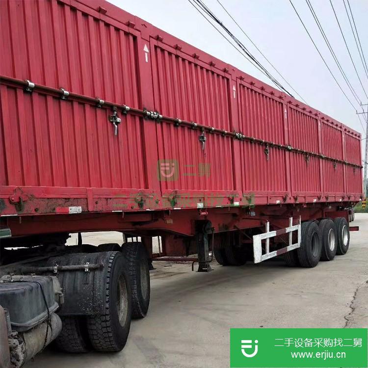 山東出售二手平板側翻半掛車