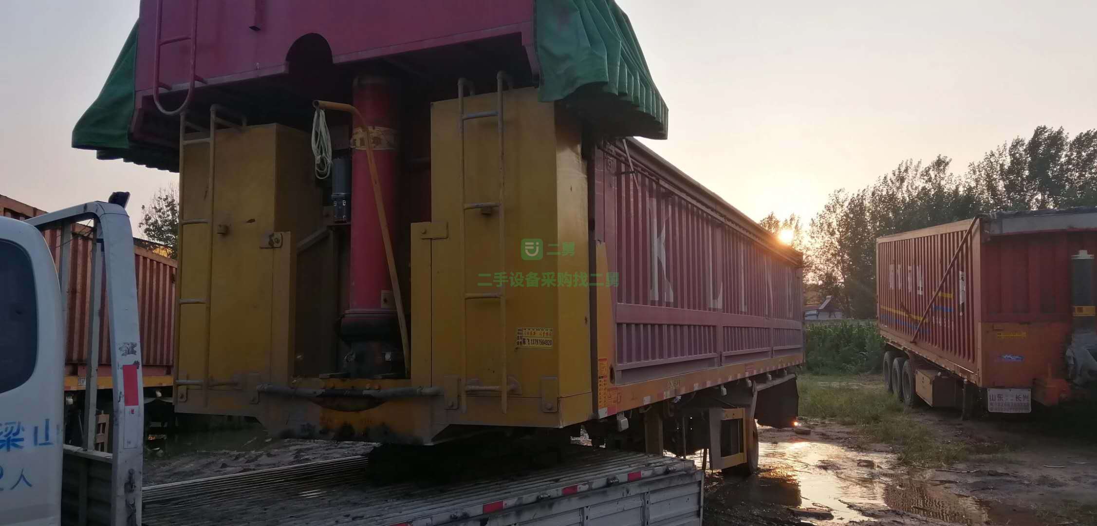 山東轉(zhuǎn)讓二手集裝箱9.5米后翻自卸車手續(xù)齊全