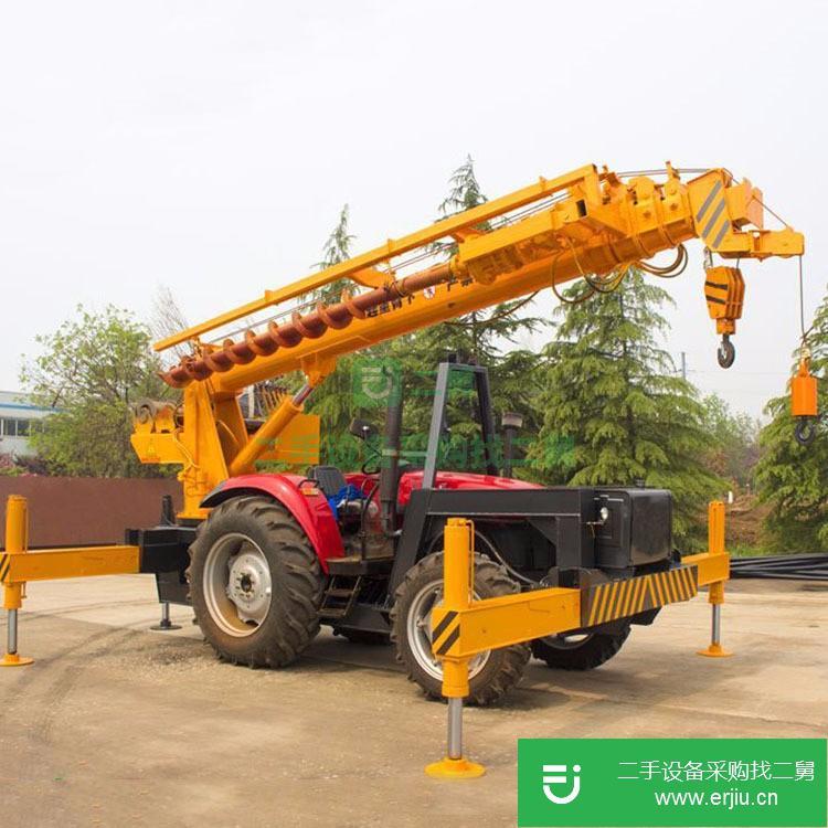 山東出售二手四輪平板運輸吊車