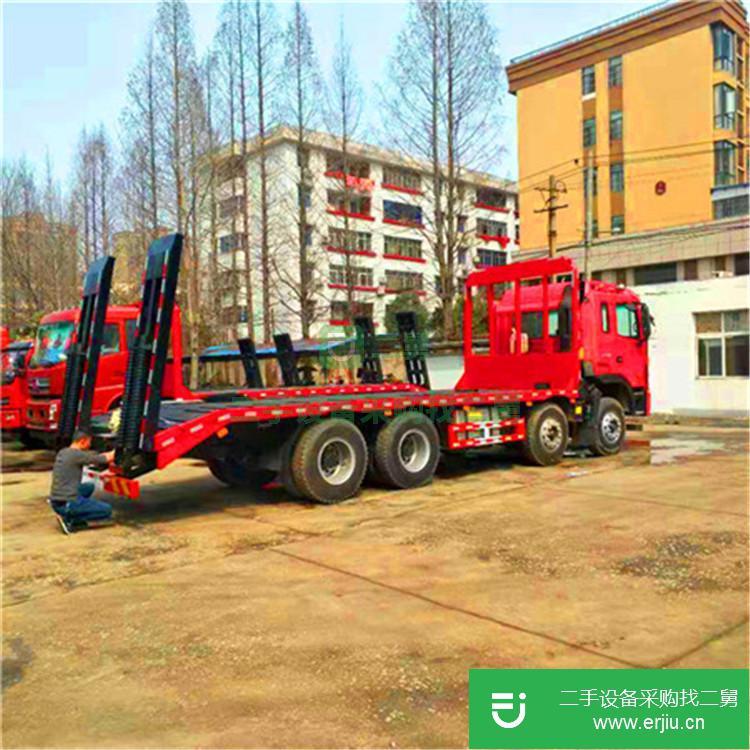 湖北出售二手解放457后雙橋平板拖車